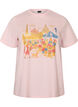Organic cotton T-shirt with front print, Rose, Packshot image number 0