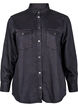 Denim shirt with chest pockets, Black, Packshot image number 0