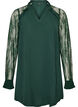 Tunic with sheer lace sleeves, Green, Packshot image number 0
