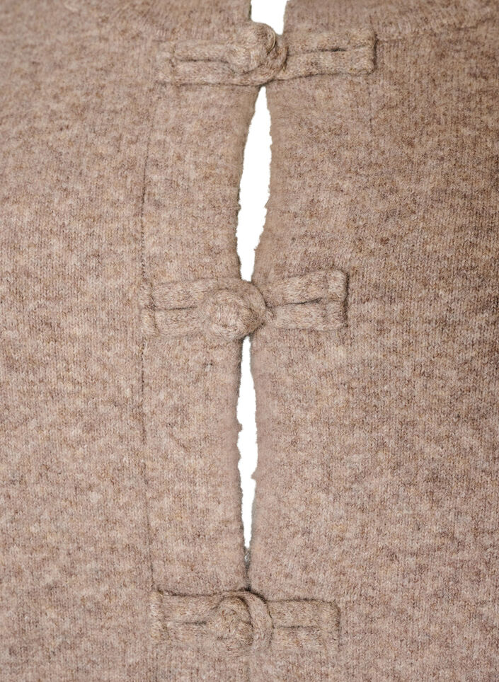 Cardigan with knot fastenings, Beige, Packshot image number 2