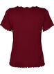 Short-sleeved pyjama top with lace trim, Cabernet, Packshot image number 1