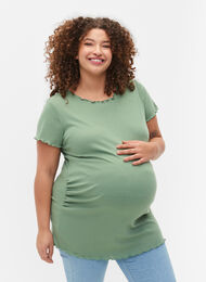 Maternity t-shirt in rib, Green Bay, Model