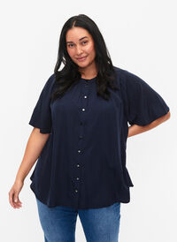 Short-sleeved shirt with dotted pattern, Total Eclipse, Model