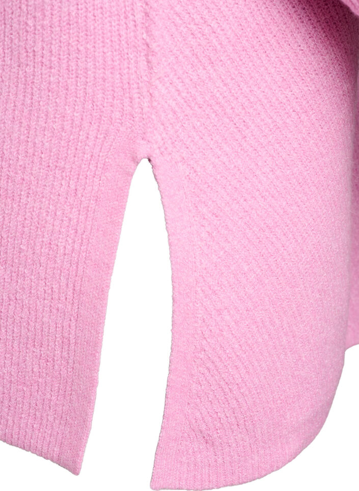 Knitted jumper with a diagonal pattern and raglan sleeves, Pink, Packshot image number 3