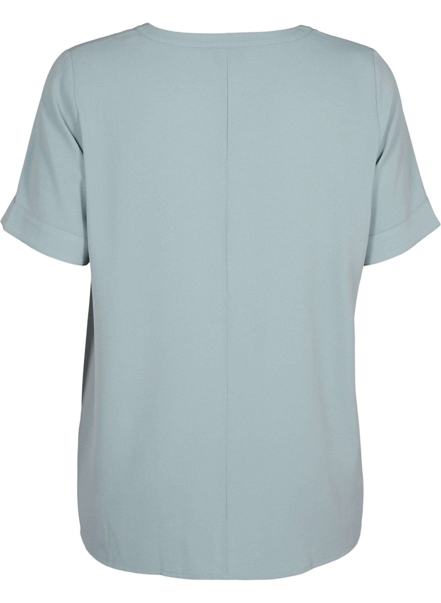 Zizzifashion Short-sleeved blouse with v-neckline, Green, Packshot image number 1