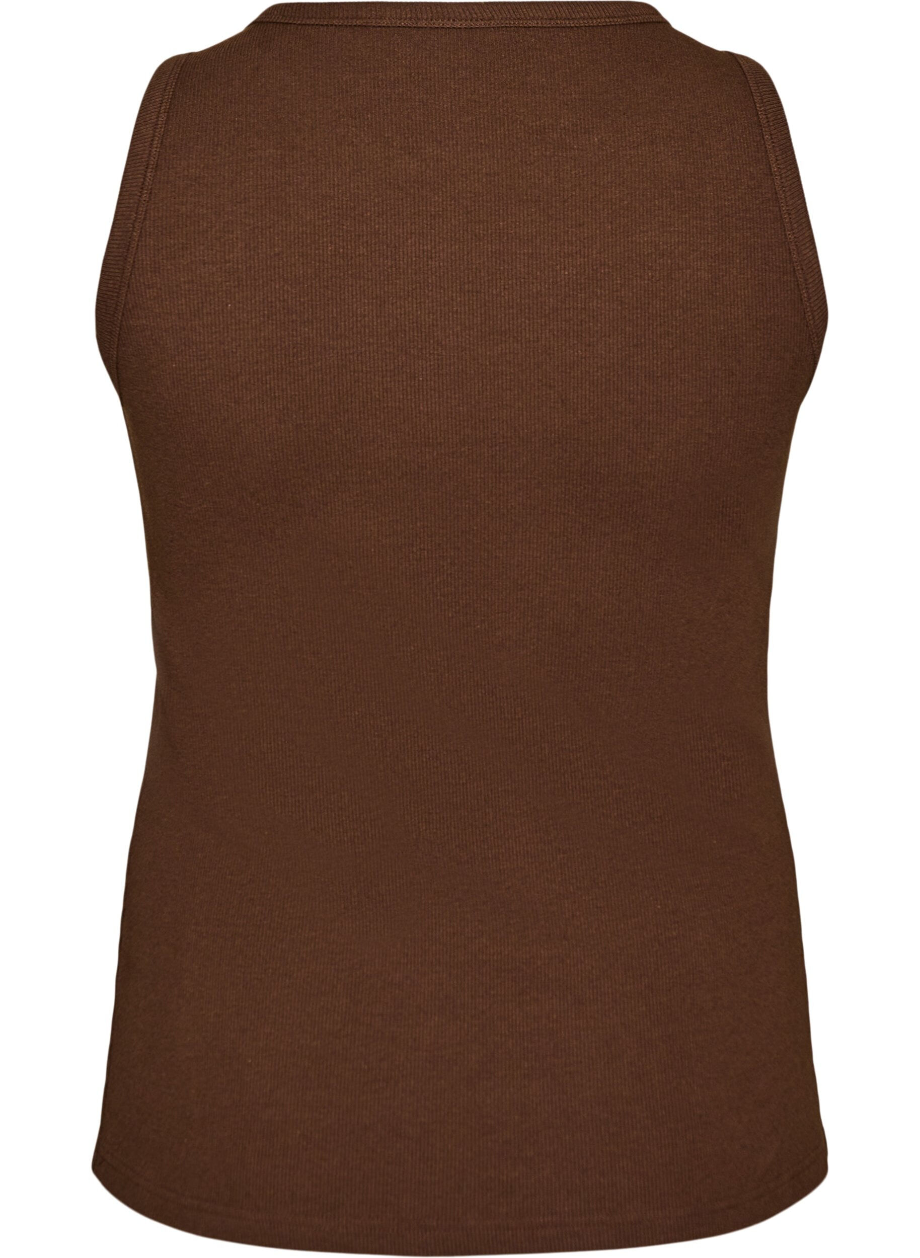 ZizzifashionCotton ribbed top with high neck, Brown, Packshot image number 1