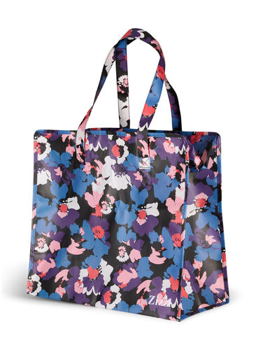 Shopping bag with zip, Key Largo Flower AOP, Packshot image number 1