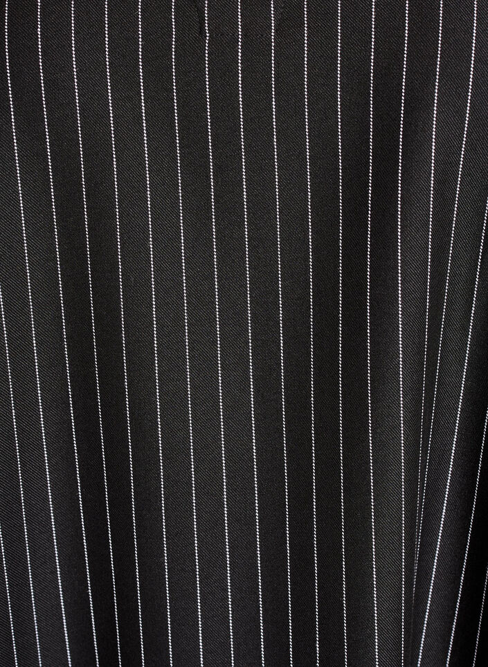 Short A-line dress with pinstripes and a ruffle hem, Black, Packshot image number 2
