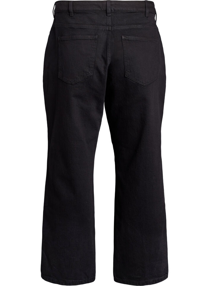 Loose jeans with cropped length, Black, Packshot image number 1