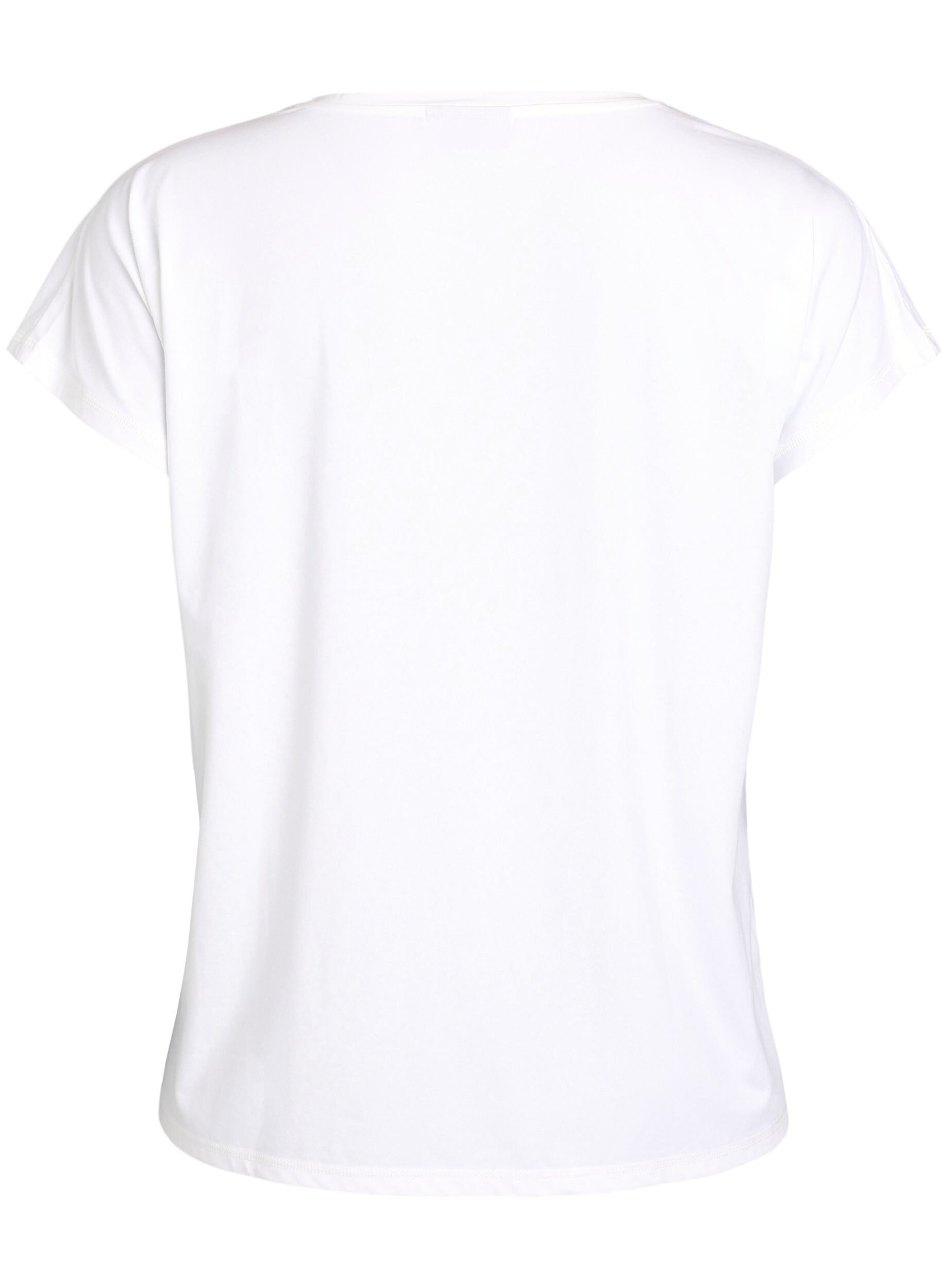 Zizzifashion Solid-coloured workout T-shirt, White, Packshot image number 1