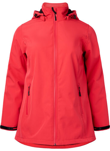 	 Softshell jacket with detachable hood, Poppy Red, Packshot image number 0