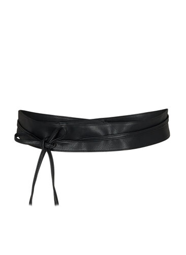 Waist belt in faux leather, Black, Packshot image number 0