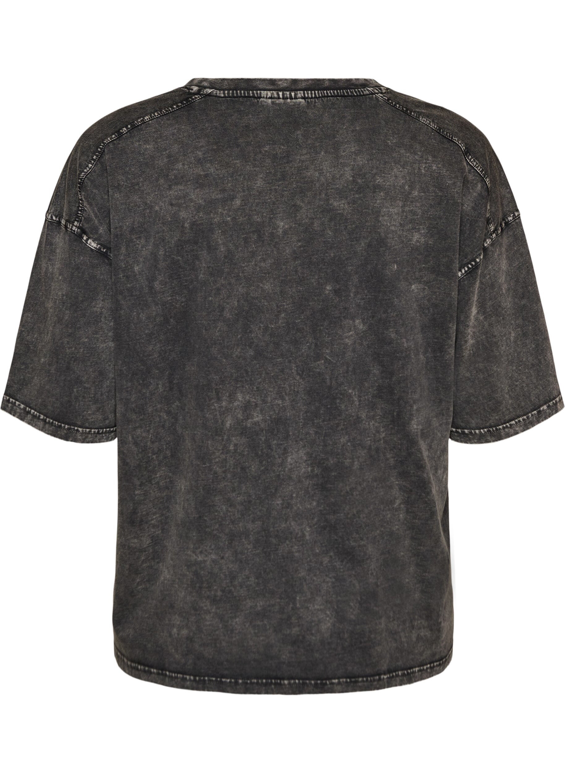 ZizzifashionOversized T-shirt in organic cotton with a college print, Black, Packshot image number 1