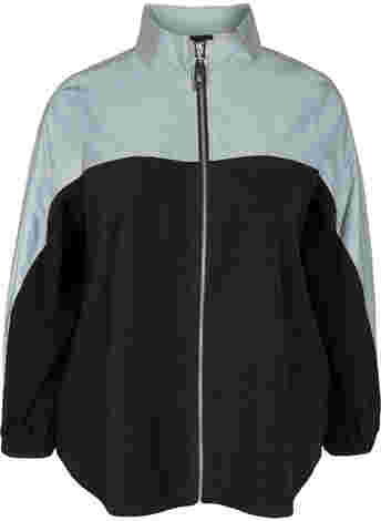 Sports cardigan with fleece and reflectors