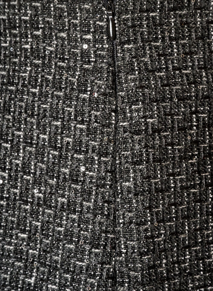 Short boucl&eacute; skirt with sequins, Black, Packshot image number 3