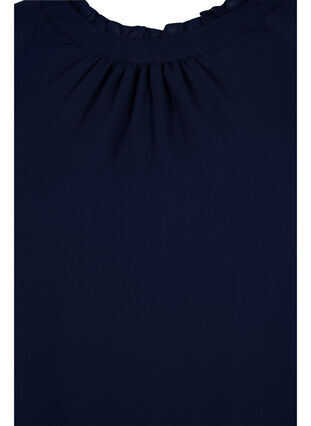 Blouse with asymmetric hem and 3/4 sleeves, Navy Blazer, Packshot image number 2