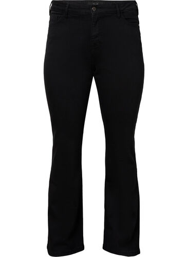 High-waisted Ellen bootcut jeans, Black, Packshot image number 0