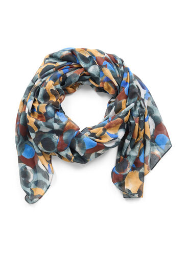 Patterned scarf, Light Almond AOP, Packshot image number 0