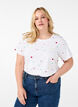 Organic cotton T-shirt with hearts, White Heart Emb., Model image number 0