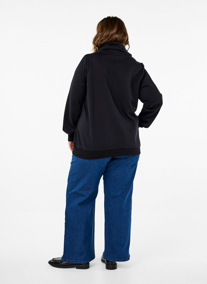 Wide-leg jeans, Blue, Model image number 1