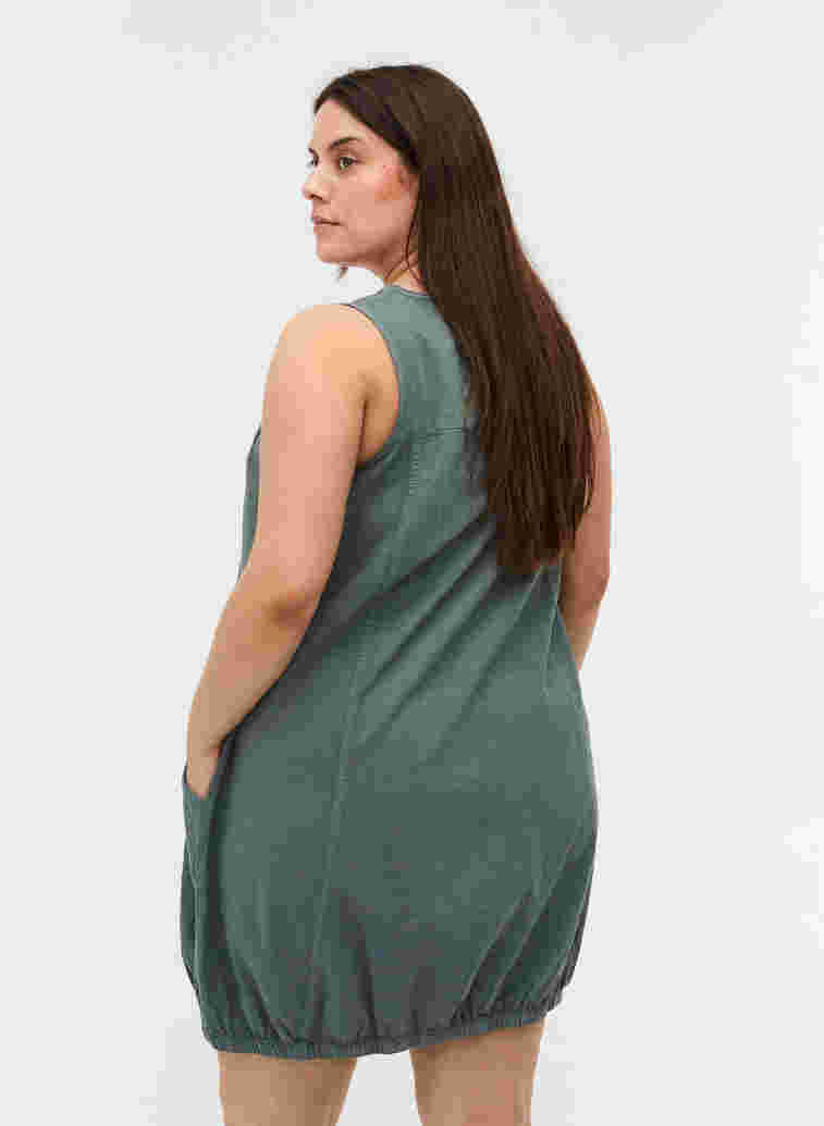Sleeveless cotton dress, Balsam Green, Model image number 1