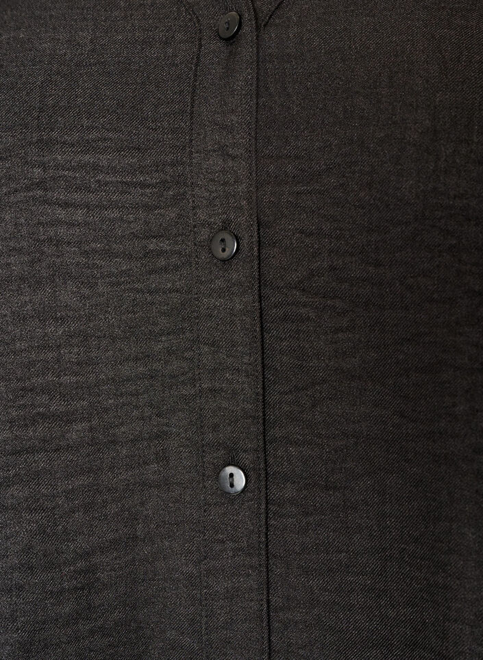 Loose shirt with V-neck, Black, Packshot image number 2