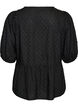 Viscose blouse with a dotted texture and V-neck, Black, Packshot image number 1