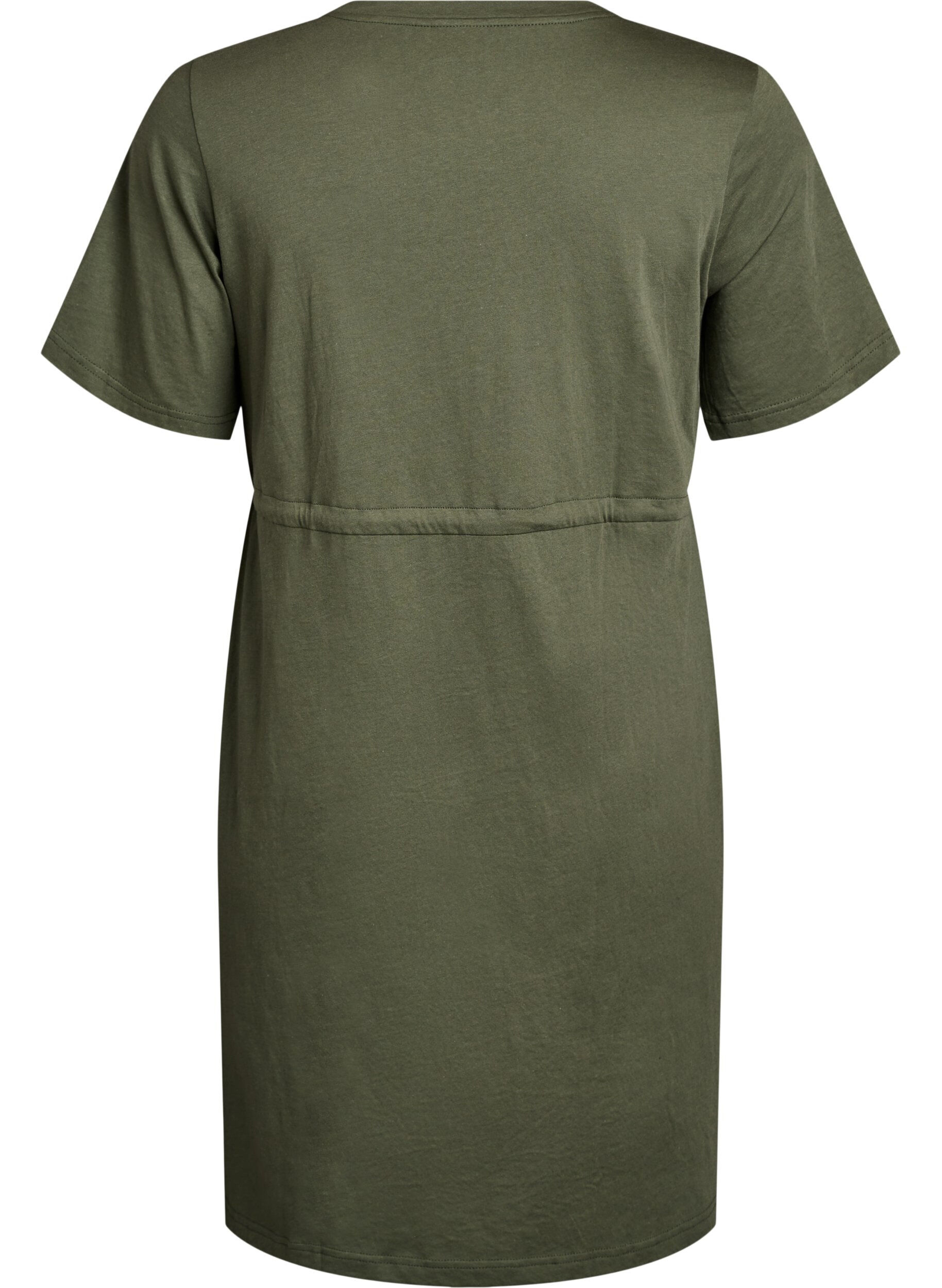 Zizzifashion FLASH - Short T-shirt dress with tie belt, Green, Packshot image number 1