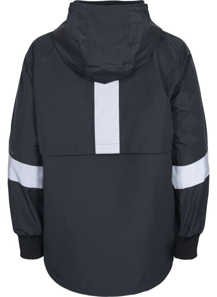 Rain jacket with reflective details, Black, Packshot image number 1