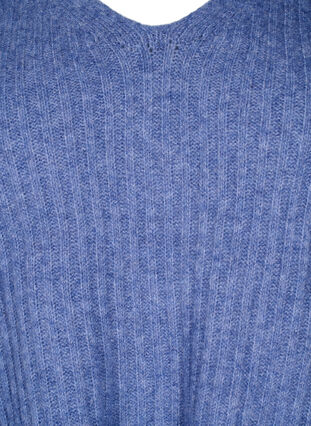 Knit sweater with slit, Gray Blue Mel., Packshot image number 2