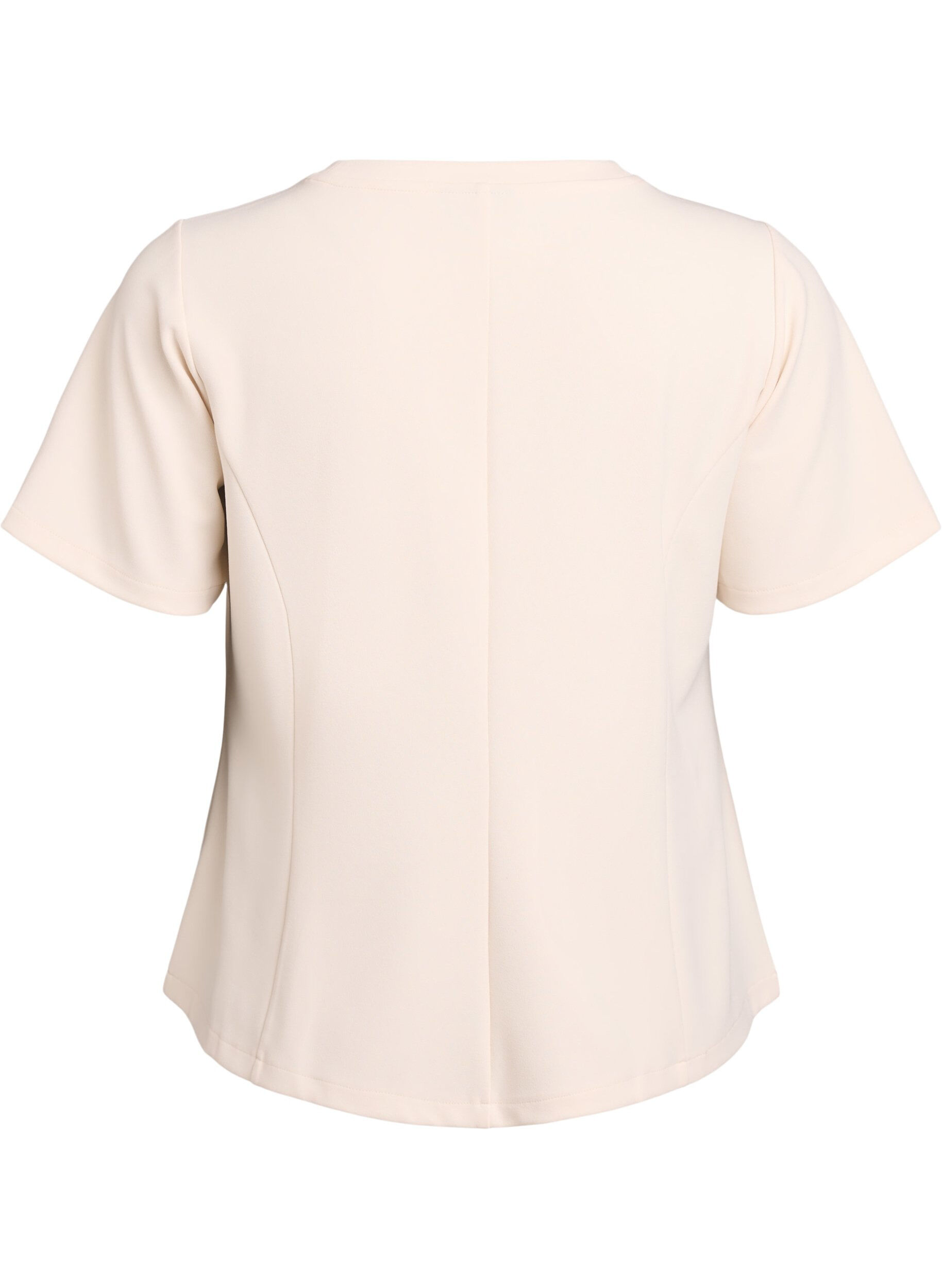Zizzifashion Short-sleeved blouse with shaping darts, Beige, Packshot image number 1