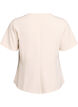 Short-sleeved blouse with shaping darts, Beige, Packshot image number 1