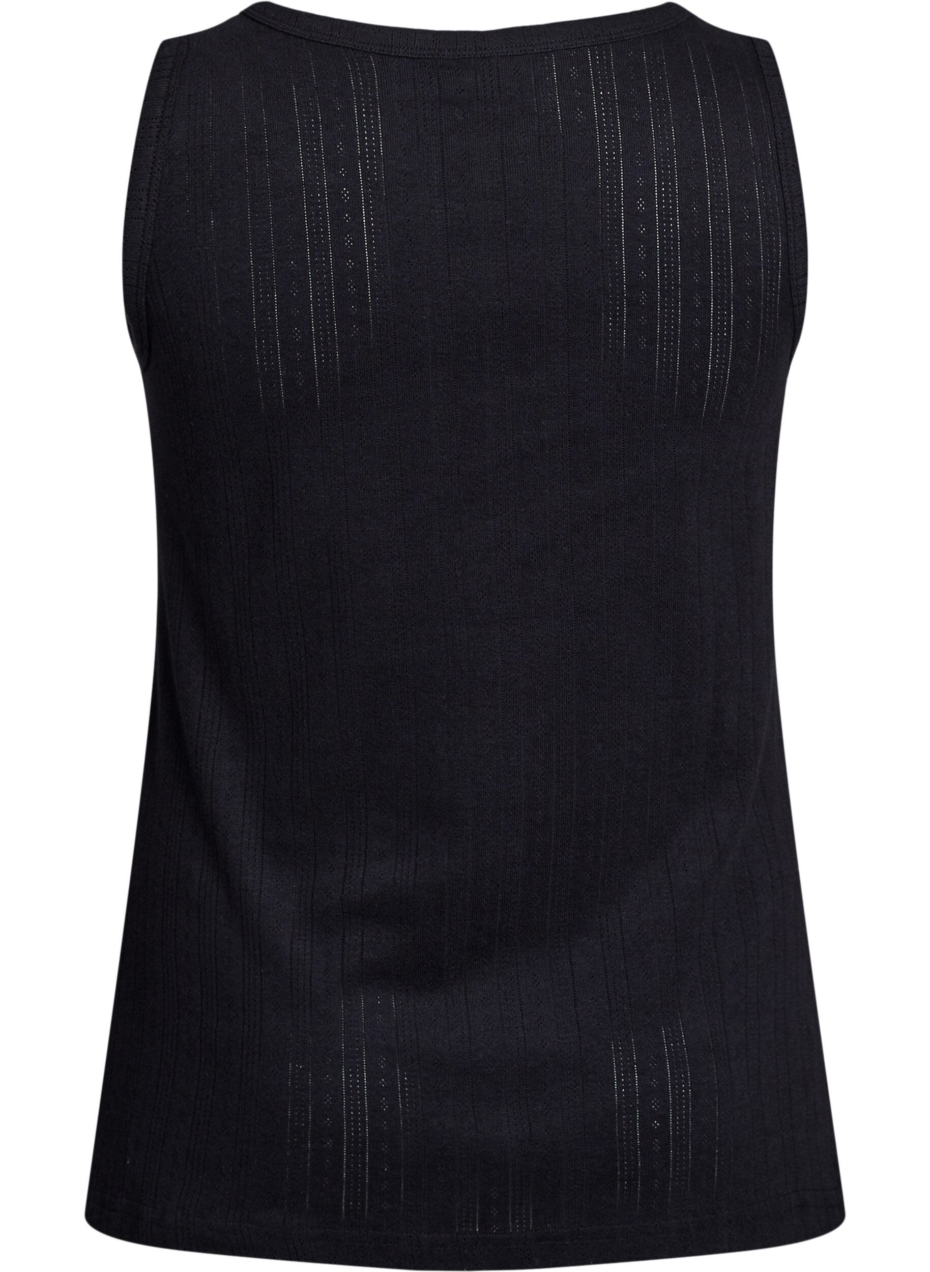 ZizzifashionNight top in organic cotton with a textured pattern, Black, Packshot image number 1