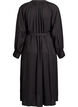 Midi dress with button fastening and tie-belt, Black, Packshot image number 1