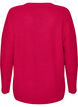 Long rib-knit blouse with a V-neck, Pink, Packshot image number 1