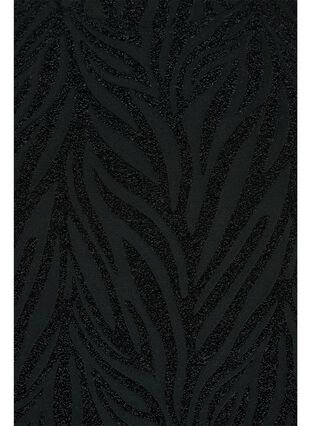 Patterned dress with glitter and short sleeves, Black/Black Lurex, Packshot image number 2