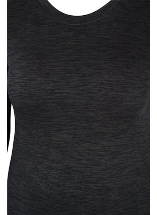 Melange seamless ski base layer undershirt, Dark Grey Melange, Packshot image number 2