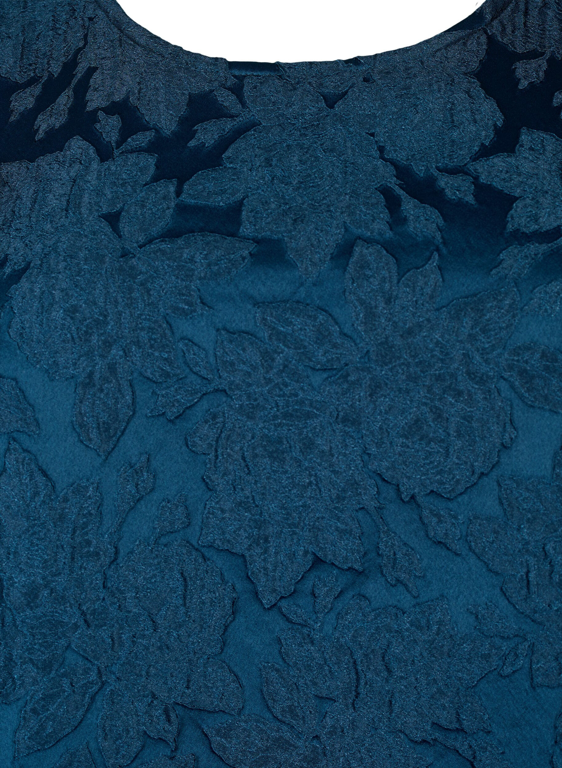 Zizzifashion Jacquard blouse with 3/4 sleeves, Titan, Packshot image number 2