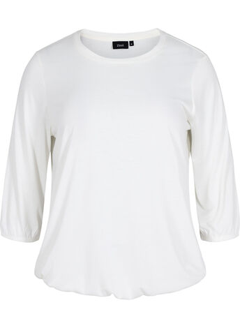 Plain blouse with 3/4 sleeves