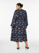Midi dress with smock and decorative buttons, Blue, Model image number 1