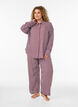 Loose night trousers with stripes and hearts, Dark Bordeaux, Model image number 0