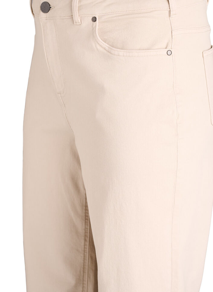 Coloured Myra jeans with wide fit and high waist, Vanilla, Packshot image number 2