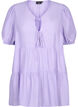 A-line viscose tunic with lace-up detail, Purple, Packshot image number 0