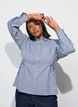 Loose checked shirt with a tie-belt, Blue, Model image number 0