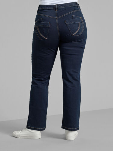 Regular fit Gemma jeans with a high waist, Blue denim, Model image number 1