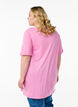 Single colour oversized t-shirt with v-neck, Pink, Model image number 2