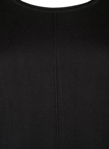 Knitted dress in cotton-viscose blend, Black Mel., Packshot image number 2