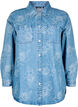 Denim jacket with flowers, Light Blue Denim, Packshot image number 0