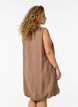 Knee-length balloon dress with pockets, Brown, Model image number 2