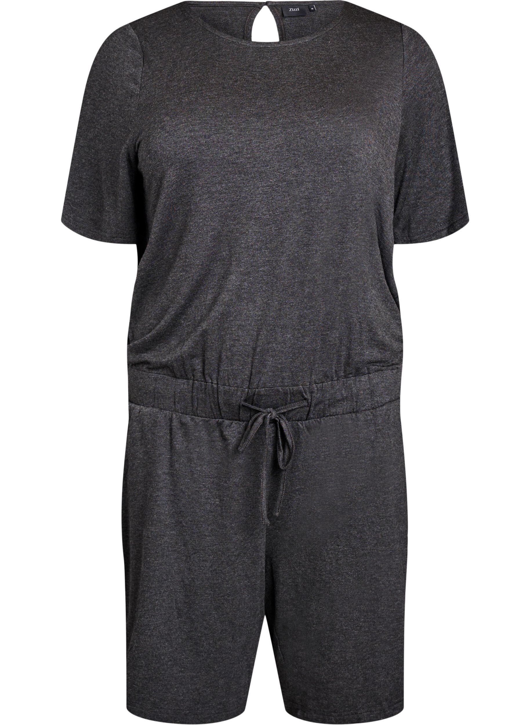 Zizzifashion Jumpsuit with short legs, Dark Grey, Packshot image number 0
